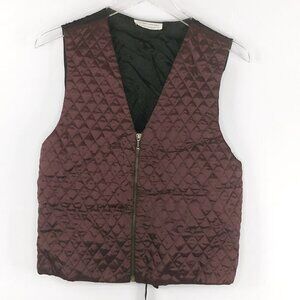 Sands Studio New York Vintage Wine Red Quilted Vest Women's Size M
